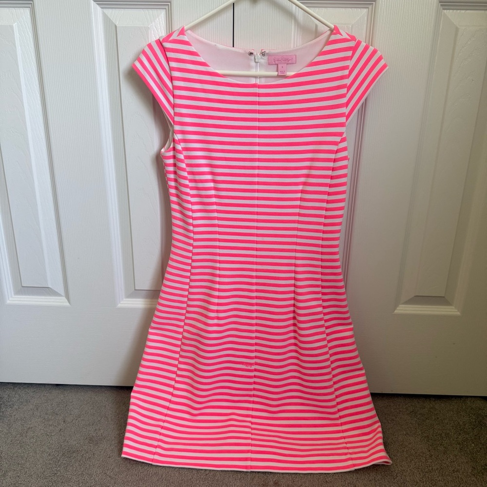 Lilly Pulitzer Pink and White Striped Womens Dress Size Small - Gently Used